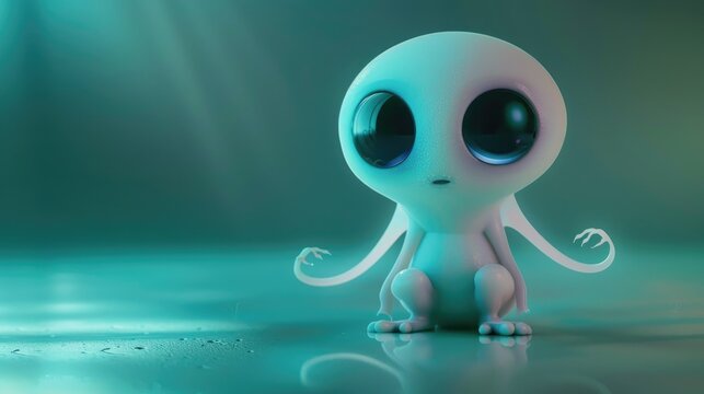 Digital rendering of a cute alien creature.