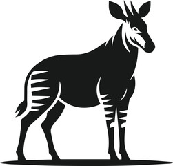Okapi animal silhouette vector