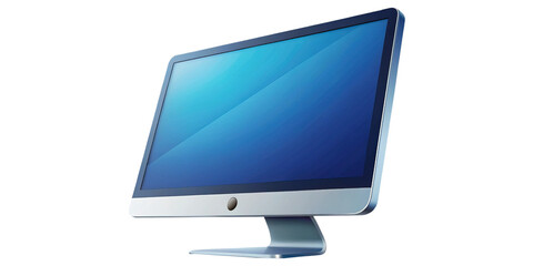 Sleek and Modern All in One Computer with a Blue Screen Display