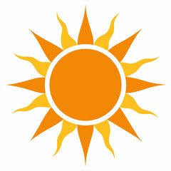 sun silhouette icon on white background