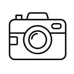 camera outline icon vector illustration on white background