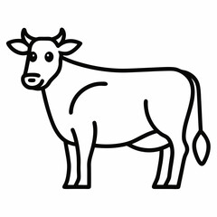 cow outline vector icon illustration on white background