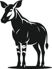 Okapi animal silhouette vector