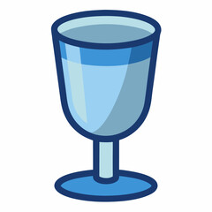 glass full of water vector icon on white background