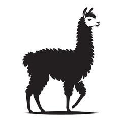 Streamlined llama silhouette vector perfect for contemporary brand visuals – llama silhouette – llama vector – llama illustration – silhouette of llama

