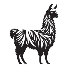 Refined llama silhouette vector for professional graphic projects – llama silhouette – llama vector – llama illustration – silhouette of llama

