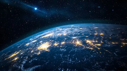 Obraz premium Earth's glow auroras in space