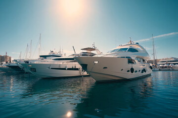 Fototapeta premium Luxury yachts in the port