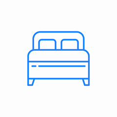 bedroom bed icon sign vector