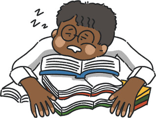 Obraz premium 피곤한학생