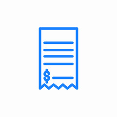 bill receipt icon sign vector