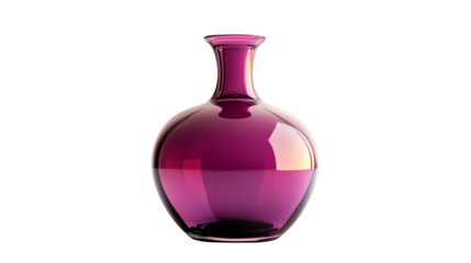 Elegant tall glass vase, purple, cut out transparent