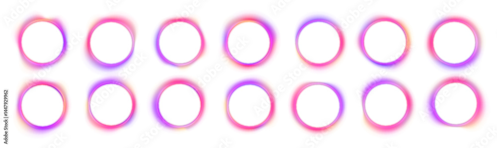 Poster set of glowing neon lighting isolated on white background in png format. collection of glowing neon 