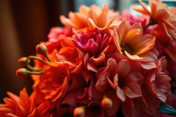 Orange Dahlia Bouquet: Warm, Romantic Floral Still Life