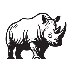 Refined rhinoceros silhouette vector created for clean brand visuals – rhinoceros silhouette – rhinoceros vector – rhinoceros illustration – silhouette of rhinoceros

