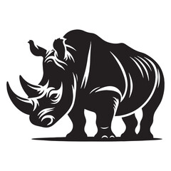High-definition rhinoceros silhouette vector for premium branding – rhinoceros silhouette – rhinoceros vector – rhinoceros illustration – silhouette of rhinoceros

