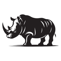 Iconic rhinoceros silhouette vector crafted for high-precision artwork – rhinoceros silhouette – rhinoceros vector – rhinoceros illustration – silhouette of rhinoceros


