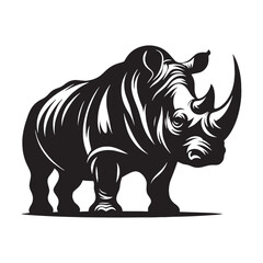 Bold rhinoceros silhouette vector for modern graphic design needs – rhinoceros silhouette – rhinoceros vector – rhinoceros illustration – silhouette of rhinoceros

