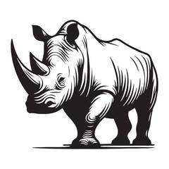 Artistic rhinoceros silhouette vector ideal for modern design formats – rhinoceros silhouette – rhinoceros vector – rhinoceros illustration – silhouette of rhinoceros

