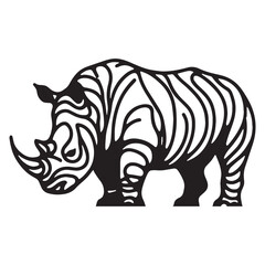 High-contrast rhinoceros silhouette vector perfect for digital design – rhinoceros silhouette – rhinoceros vector – rhinoceros illustration – silhouette of rhinoceros

