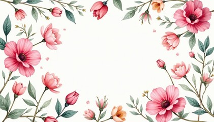 Delicate watercolor floral pattern, perfect for spring flyers , romantic, photography