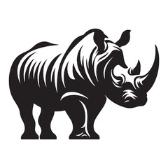 Distinct rhinoceros silhouette vector designed for professional use – rhinoceros silhouette – rhinoceros vector – rhinoceros illustration – silhouette of rhinoceros

