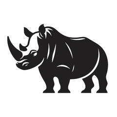 Strong rhinoceros silhouette vector designed for bold designs – rhinoceros silhouette – rhinoceros vector – rhinoceros illustration – silhouette of rhinoceros


