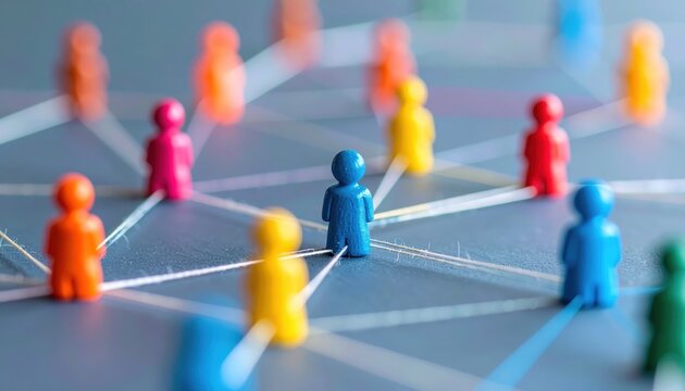 Effective team communication and delegation strategies business environment miniature figures abstract view