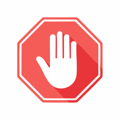 Obraz premium Red stop hand block octagon sign