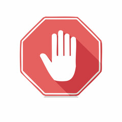 Obraz premium Red stop hand block octagon sign