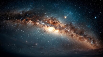 Fototapeta premium Stunning milky way view with nebulae and star clusters