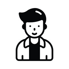 Male actor glyph style icon is ready for premium download