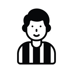 A handy glyph style icon showing referee character