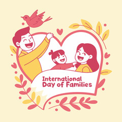 International Day of Families 2025 Illustration – May 15 Happy Family Banner Design, Global Togetherness and Support Vector, Parents and Kids Celebration Poster