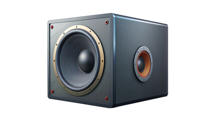 Obraz premium Realistic rendering of a powerful subwoofer speaker for audiophiles and enthusiasts