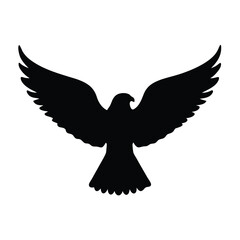 Obraz premium Silhouette of a bird in flight with wide spread wings