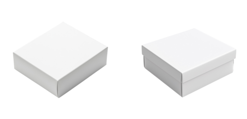 Set of A small white gift box with a smooth surface transparent png background. Ai generated