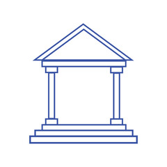Bank icon. Museum building sign. Bank vector set. Isolated courthouse sign. Banking government building, museum, university icon.