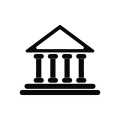 Bank icon Flat illustration sign. Bank, museum, university sign and symbol vector.
