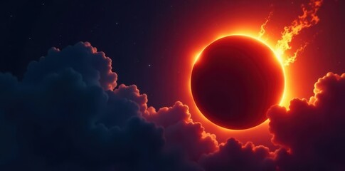 Dark abstract background, total solar eclipse Realistic vector illustration , vector illustration, abstract background, intense