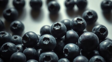 A vibrant close-up captures the freshness and juicy essence of a pile of ripe, plump blueberries.