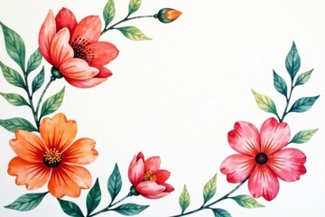 Fototapeta premium Watercolor floral abstract art Minimalist hand-painted design , soft, hand-painted