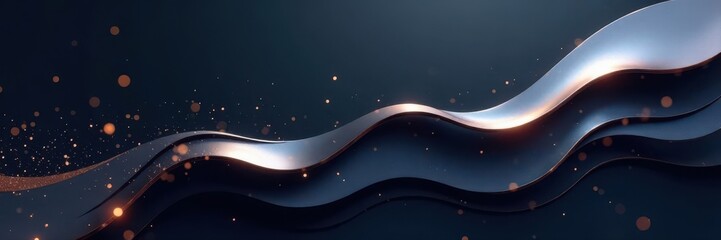 Sleek silver abstract shapes on dark gradient Modern business card vector design , vector, geometric, silver shapes