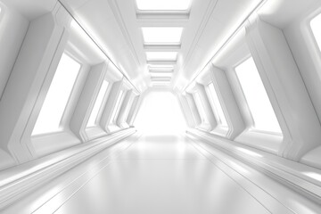 Obraz premium Futuristic white corridor