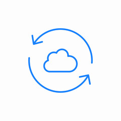 cloud circular sync icon sign vector