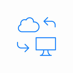 cloud computer sync icon sign vector