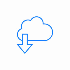 cloud download arrow icon sign vector