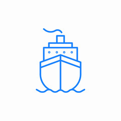 cruise ship front icon sign vector
