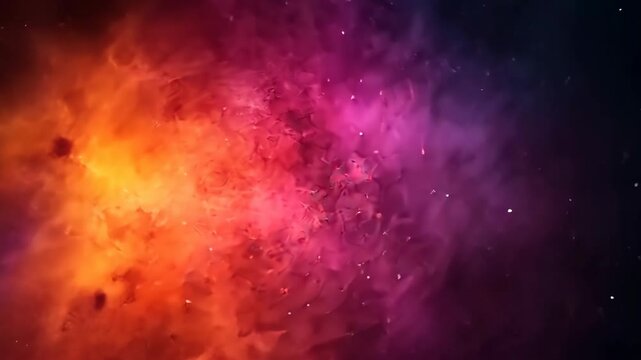 Vivid cosmic nebulae burst with vibrant colors and expanding cloud dynamics