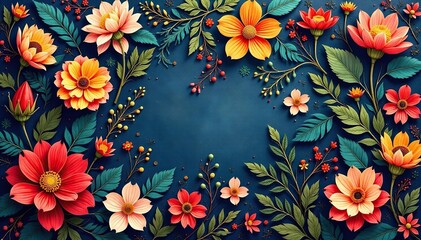 Fototapeta premium Intricate floral motifs create a continuous design , flower, spring